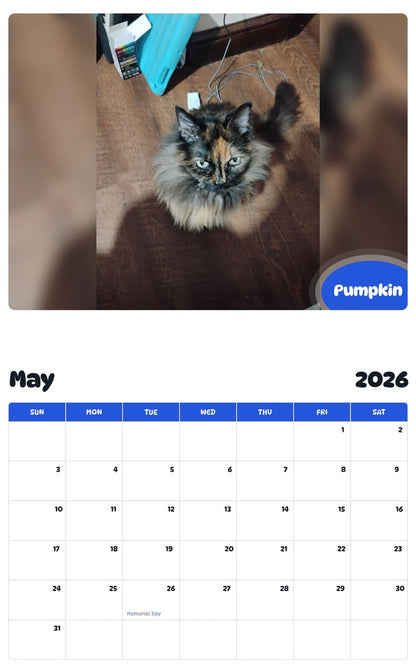 2026 - 2027 Pumpkin - Pawidols Pet Calendar