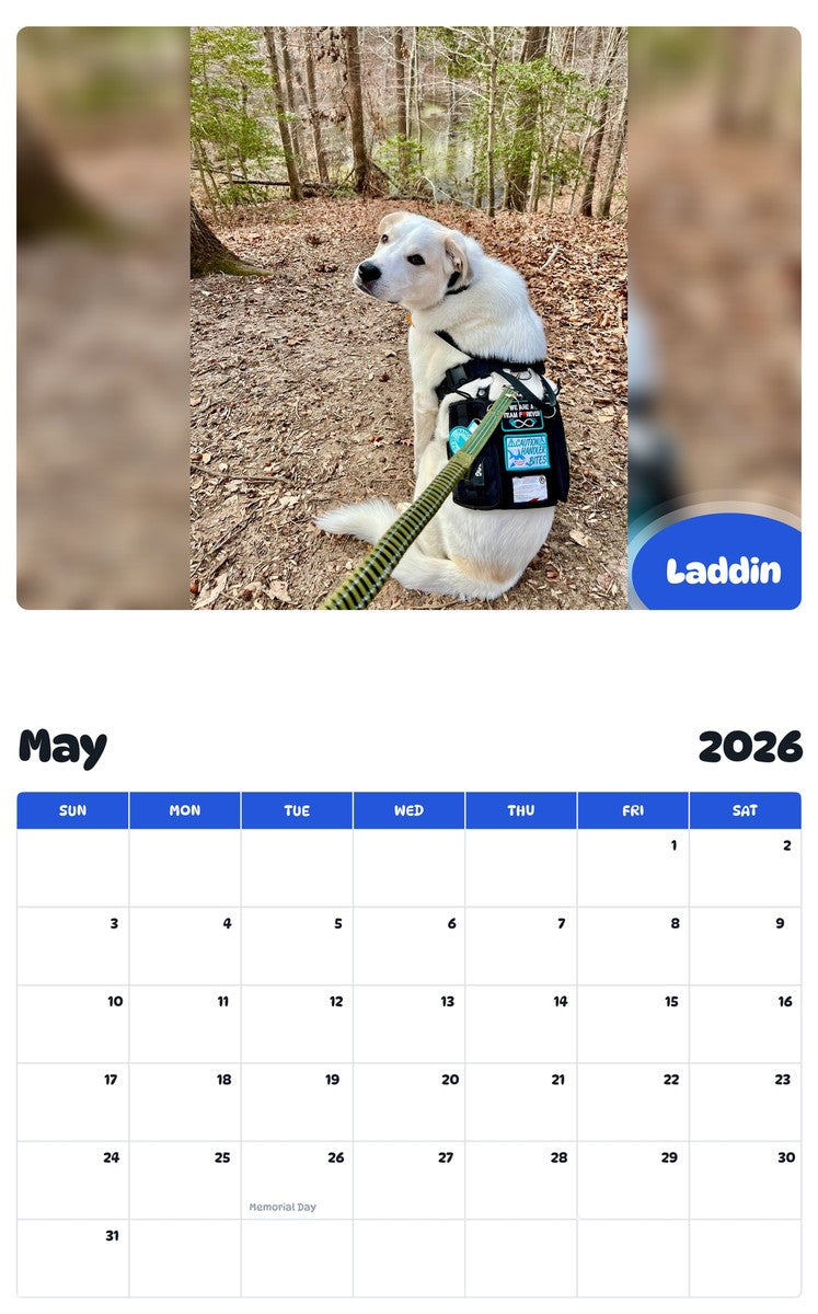 2026 - 2027 Laddin - Pawidols Pet Calendar