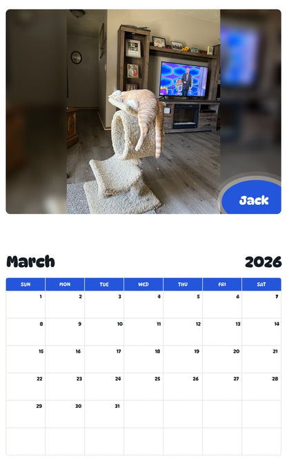 November 2025 - October 2026 Jack - Pawidols Pet Calendar