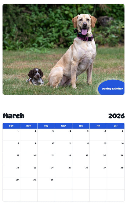 November 2025 - October 2026 Oakley & Ember - Pawidols Pet Calendar
