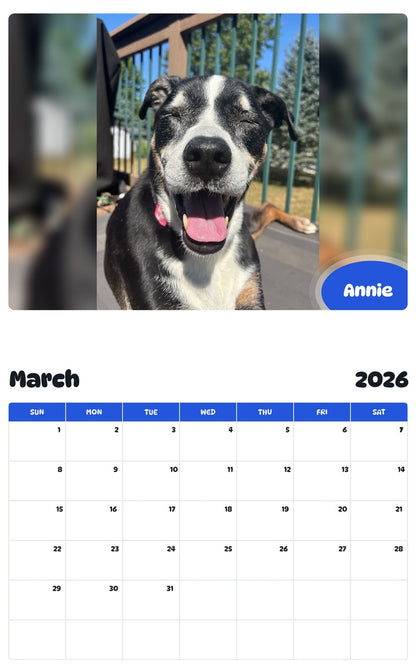 November 2025 - October 2026 Annie - Pawidols Pet Calendar
