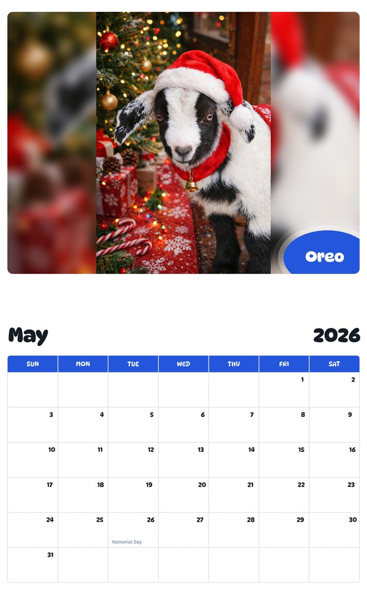2026 - 2027 Oreo - Pawidols Pet Calendar