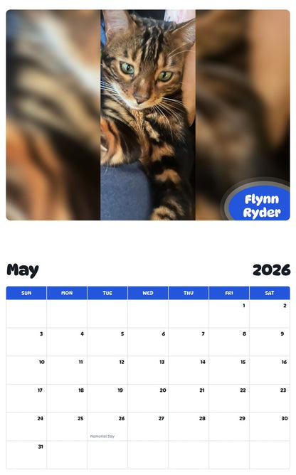 2026 - 2027 Flynn Ryder - Pawidols Pet Calendar