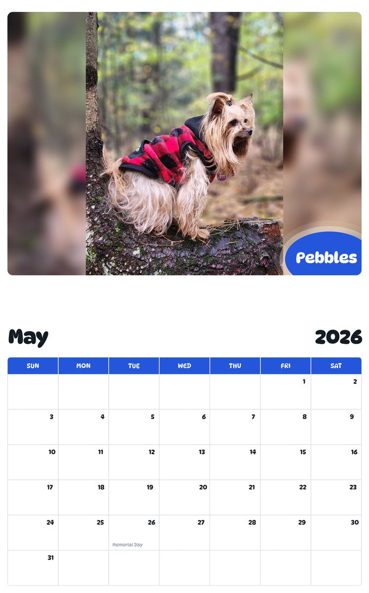 2026 - 2027 Pebbles - Pawidols Pet Calendar