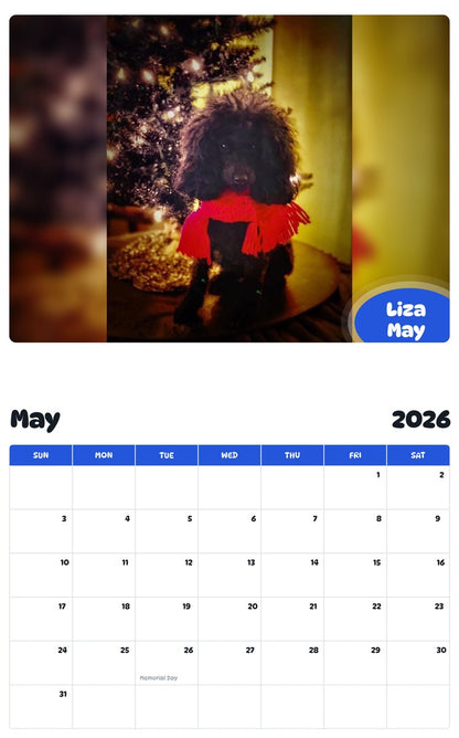 2026 - 2027 Liza May - Pawidols Pet Calendar