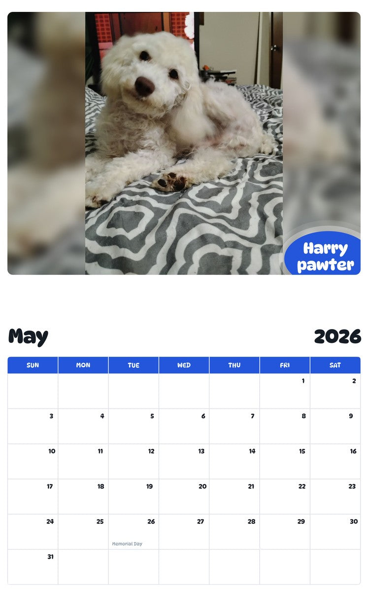 2026 - 2027 Harry pawter - Pawidols Pet Calendar