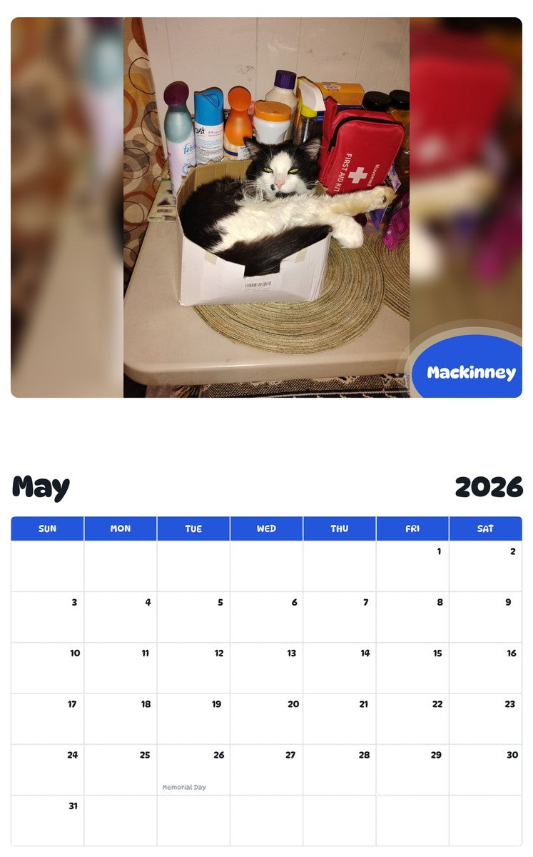 2026 - 2027 Mackinney - Pawidols Pet Calendar