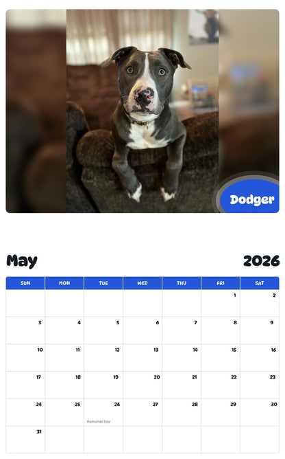 2026 - 2027 Dodger - Pawidols Pet Calendar