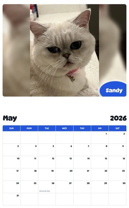 2026 - 2027 Sandy - Pawidols Pet Calendar