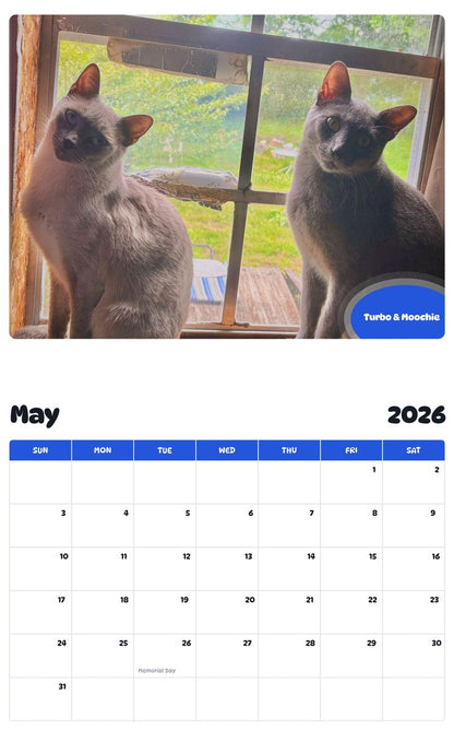 2026 - 2027 Turbo & Moochie - Pawidols Pet Calendar