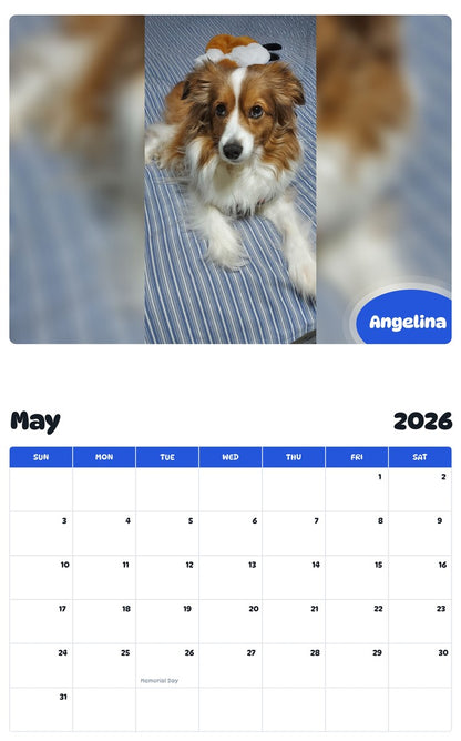 2026 - 2027 Angelina - Pawidols Pet Calendar