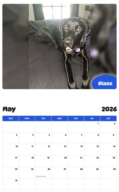 2026 - 2027 Blaze - Pawidols Pet Calendar
