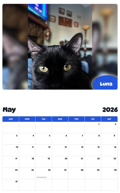 2026 - 2027 Luna - Pawidols Pet Calendar