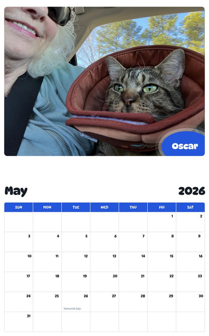 2026 - 2027 Oscar - Pawidols Pet Calendar