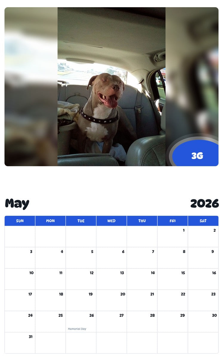 2026 - 2027 3G - Pawidols Pet Calendar