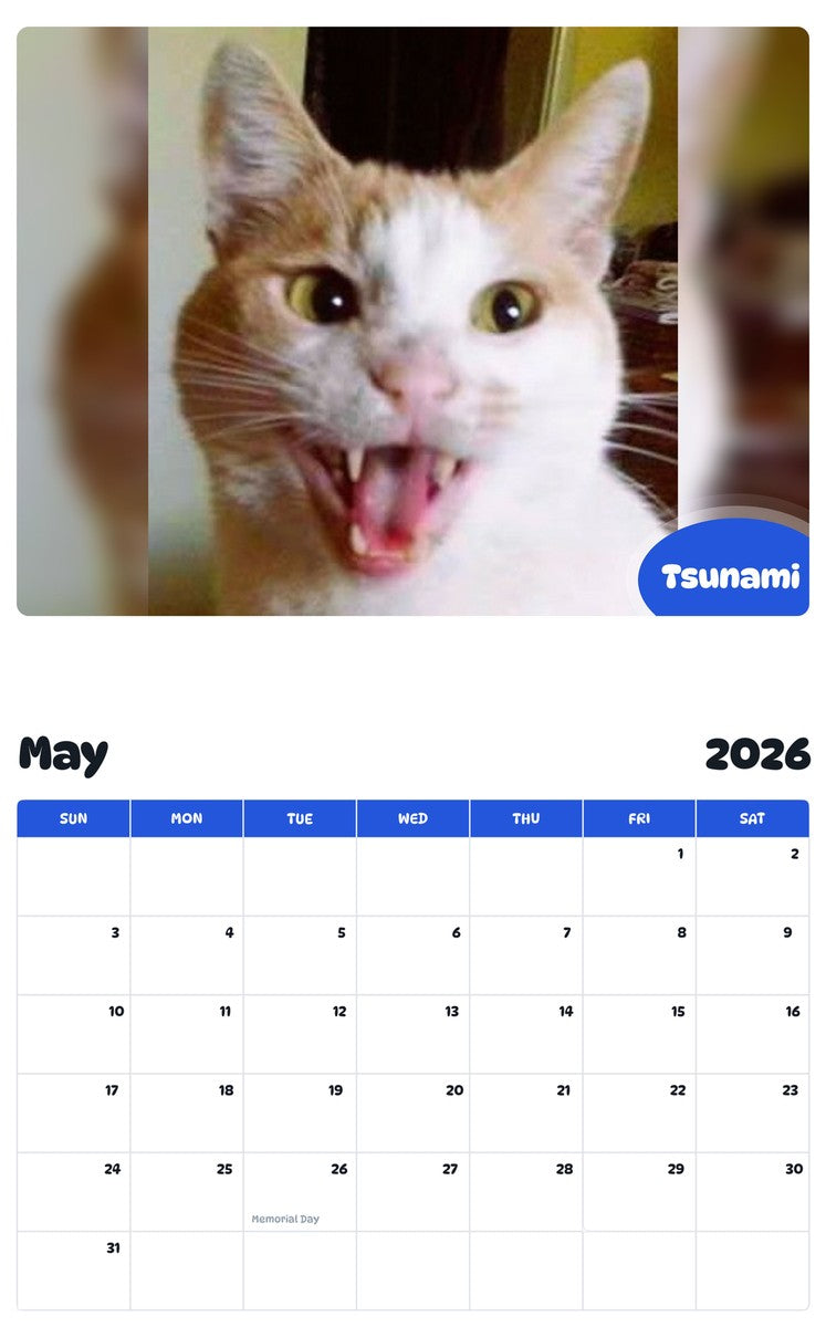 2026 - 2027 Tsunami - Pawidols Pet Calendar