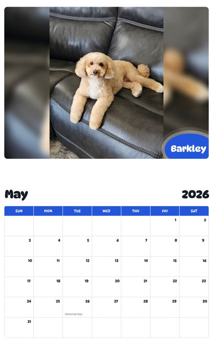 2026 - 2027 Barkley - Pawidols Pet Calendar