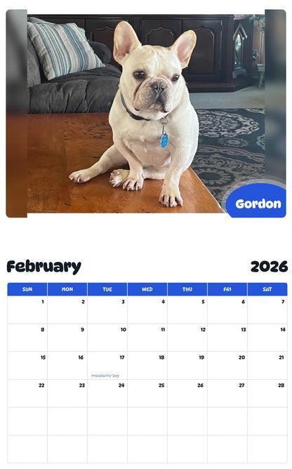 October 2025 - September 2026 Gordon - Pawidols Pet Calendar