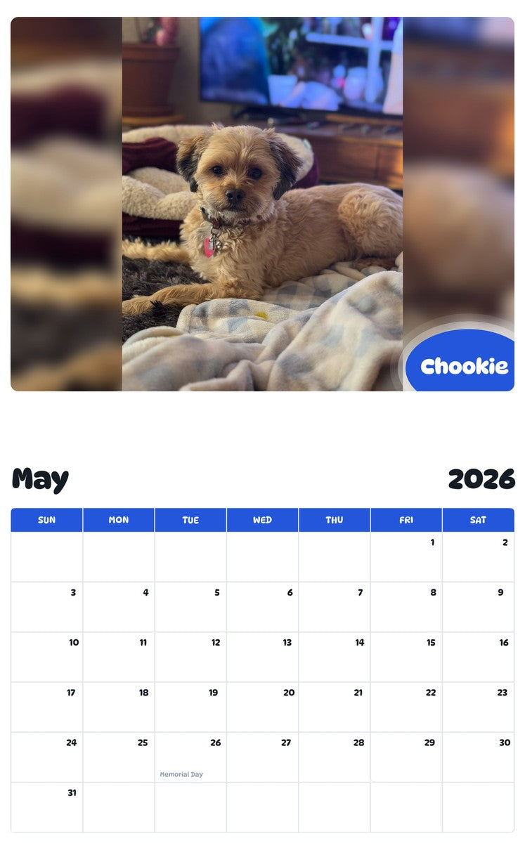 2026 - 2027 Chookie - Pawidols Pet Calendar