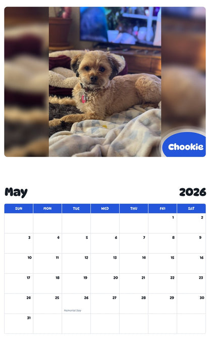 2026 - 2027 Chookie - Pawidols Pet Calendar