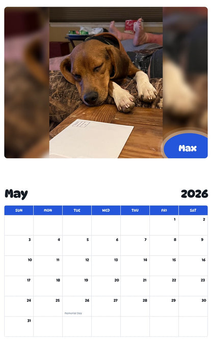 2026 - 2027 Max - Pawidols Pet Calendar