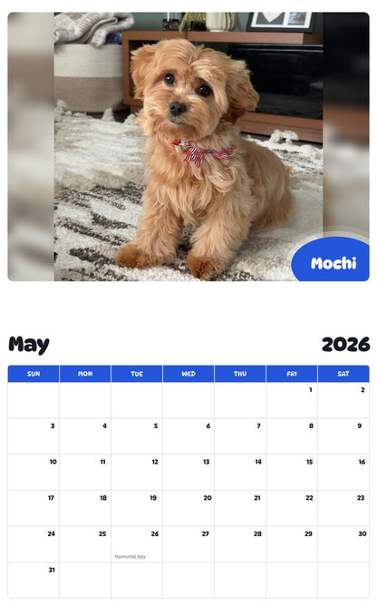 2026 - 2027 Mochi - Pawidols Pet Calendar