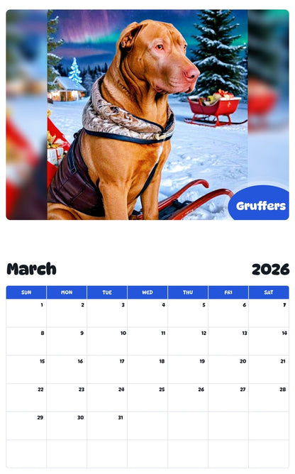 November 2025 - October 2026 Gruffers - Pawidols Pet Calendar