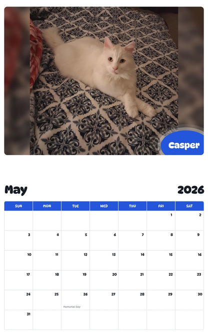 2026 - 2027 Casper - Pawidols Pet Calendar
