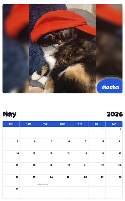 2026 - 2027 Mocha - Pawidols Pet Calendar