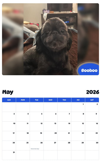 2026 - 2027 Booboo - Pawidols Pet Calendar