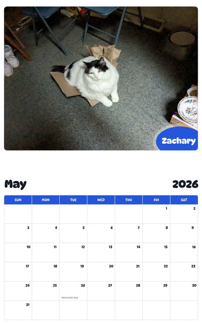 2026 - 2027 Zachary - Pawidols Pet Calendar