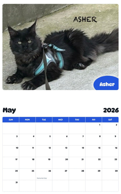 2026 - 2027 Asher - Pawidols Pet Calendar