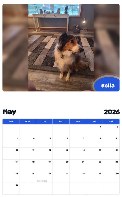 2026 - 2027 Bella - Pawidols Pet Calendar