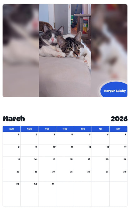 November 2025 - October 2026 Harper & Ashy - Pawidols Pet Calendar