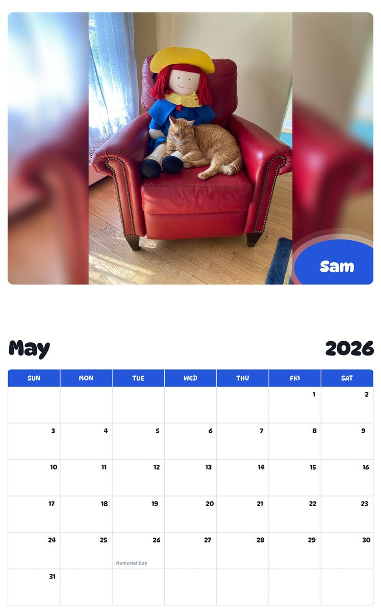 2026 - 2027 Sam - Pawidols Pet Calendar