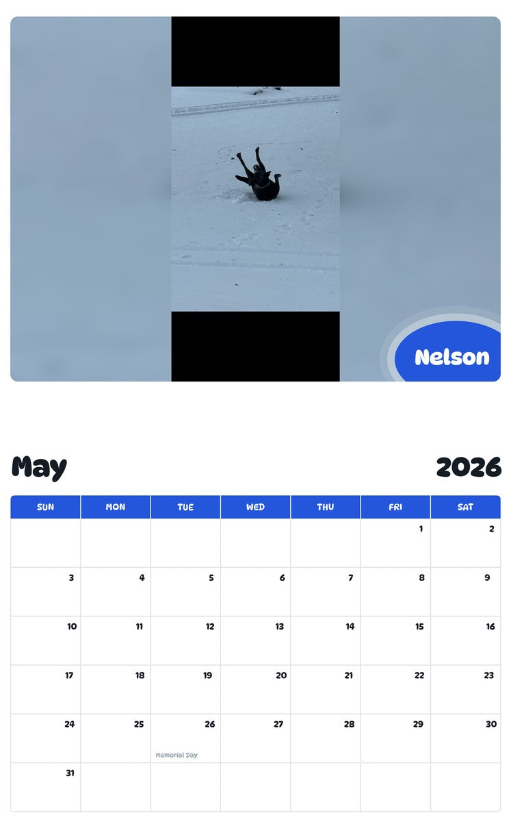 2026 - 2027 Nelson - Pawidols Pet Calendar