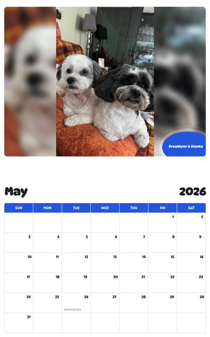 2026 - 2027 Brooklynn & Bianka - Pawidols Pet Calendar
