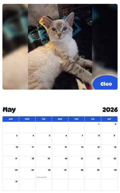 2026 - 2027 Cleo - Pawidols Pet Calendar