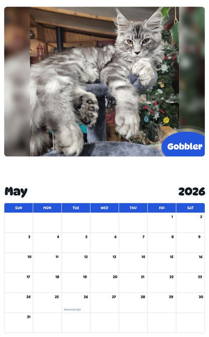 2026 - 2027 Gobbler - Pawidols Pet Calendar