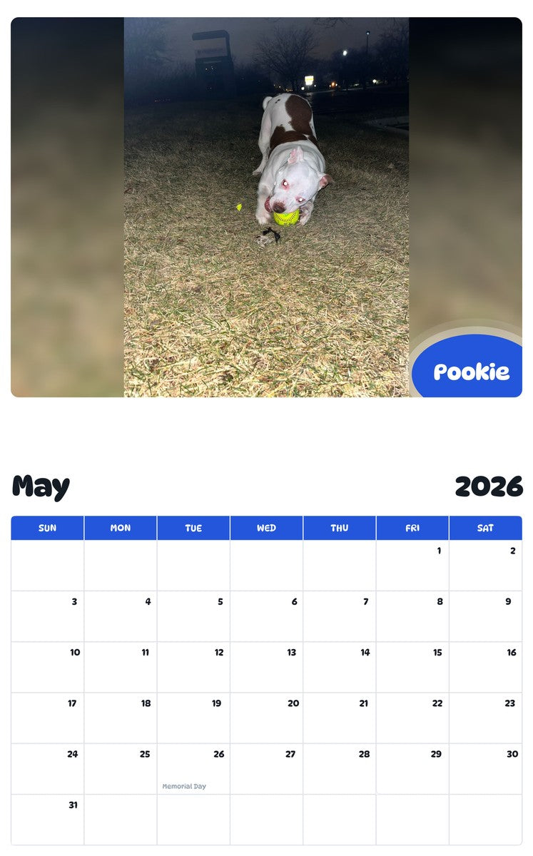 2026 - 2027 Pookie - Pawidols Pet Calendar