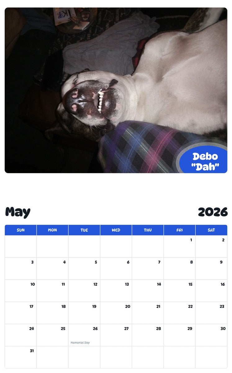 2026 - 2027 Debo "Dah" - Pawidols Pet Calendar