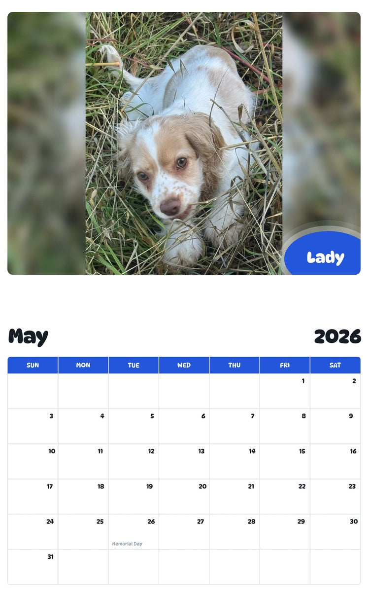 2026 - 2027 Lady - Pawidols Pet Calendar
