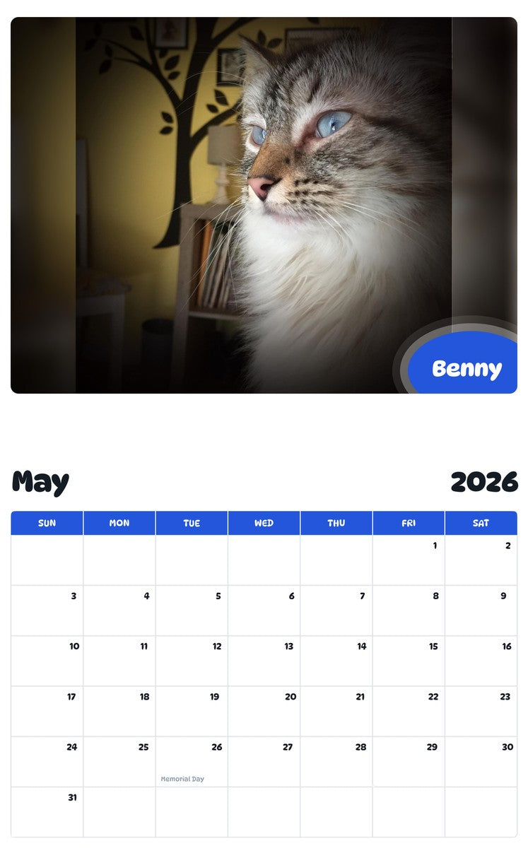 2026 - 2027 Benny - Pawidols Pet Calendar