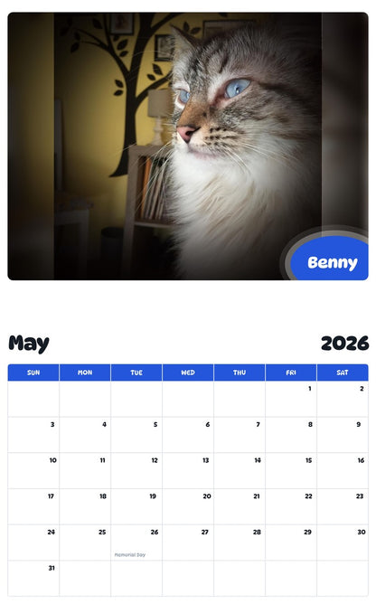 2026 - 2027 Benny - Pawidols Pet Calendar