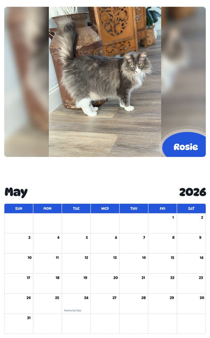 2026 - 2027 Rosie - Pawidols Pet Calendar