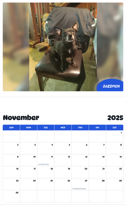 July 2025 - June 2026 Jazzmen - Pawidols Pet Calendar