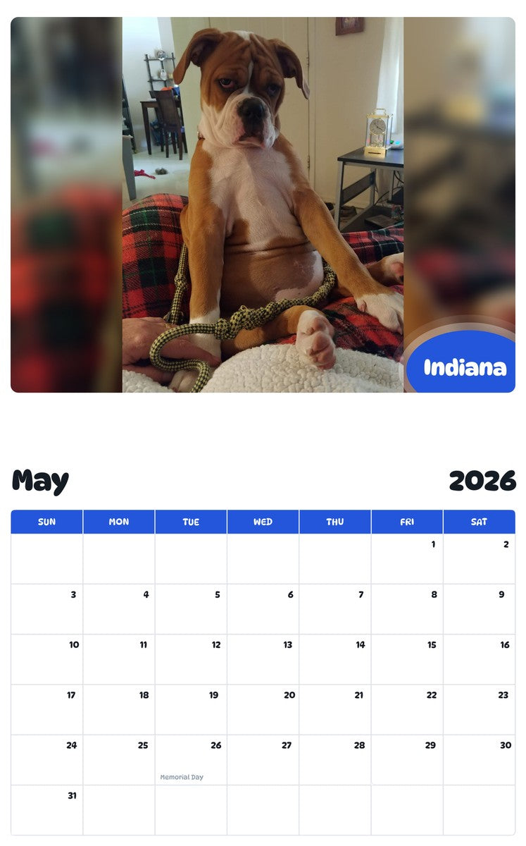 2026 - 2027 Indiana - Pawidols Pet Calendar