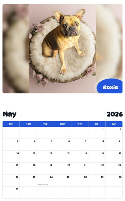 2026 - 2027 Roxie - Pawidols Pet Calendar