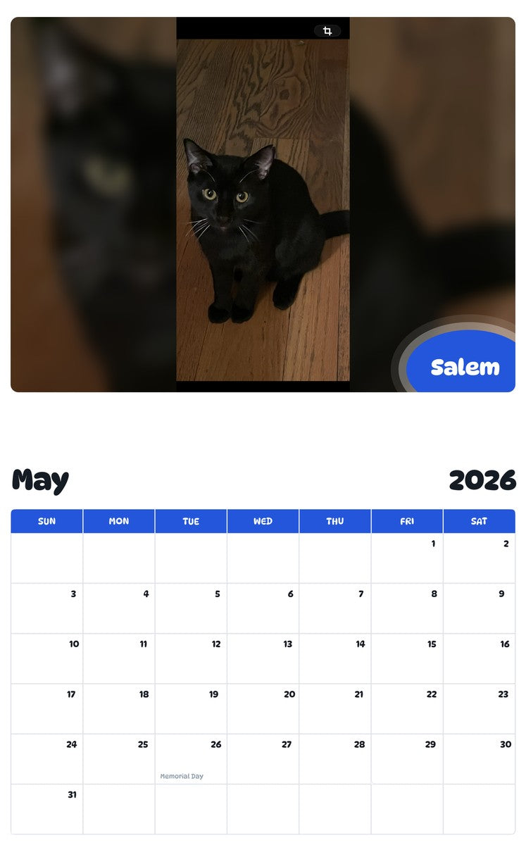 2026 - 2027 Salem - Pawidols Pet Calendar