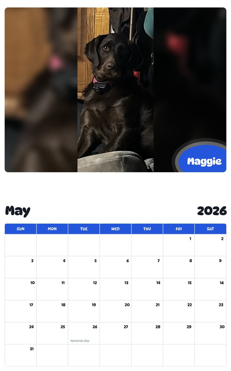 2026 - 2027 Maggie - Pawidols Pet Calendar